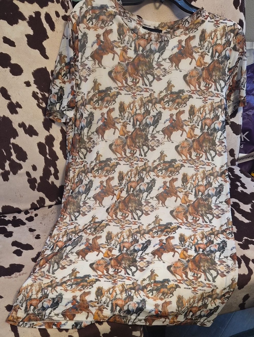 🐎🐎Western Cowboy Print Tshirt Dress🐎🐎